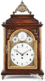 GERMAN OAK BRACKET CLOCK, 17TH
