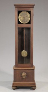 German Oak Tallcase Clock,  ca