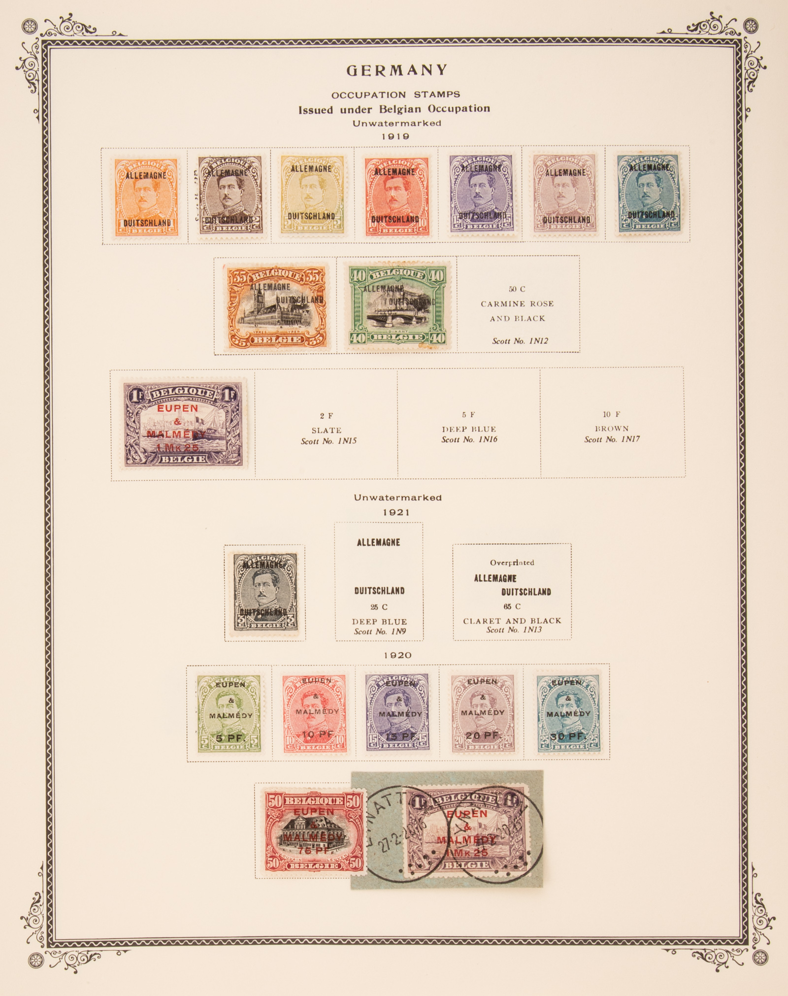 GERMAN OCCUPATION POSTAGE STAMPS,