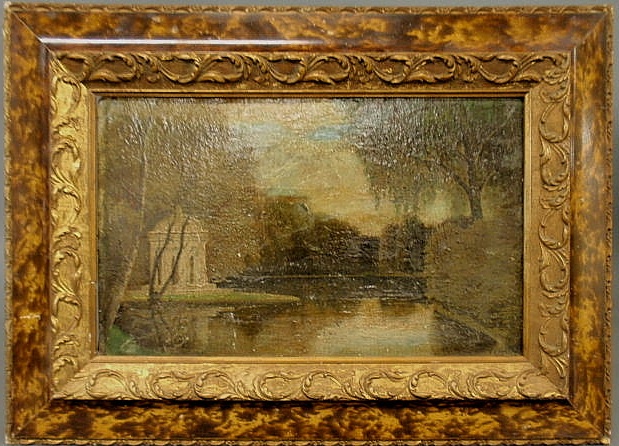 German oil on board painting of a