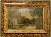 German oil on board painting o