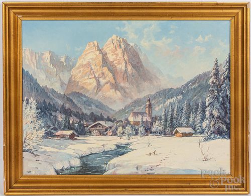 GERMAN OIL ON CANVAS WINTER