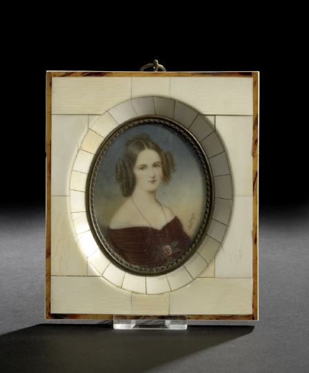 German Oval Portrait Miniature of