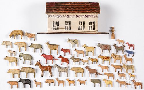 GERMAN PAINTED NOAH'S ARK WITH