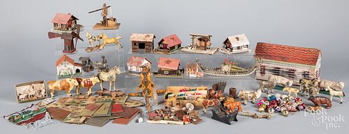 GERMAN PAINTED NOAH'S ARK WITH