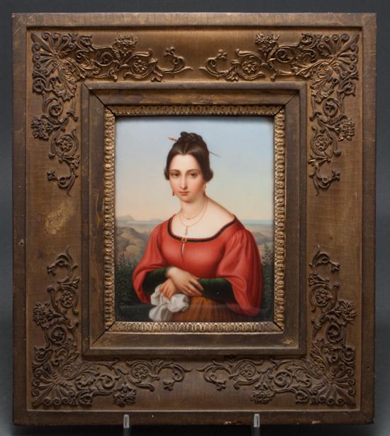 German painted porcelain plaque