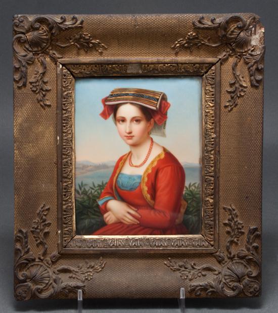 German painted porcelain plaque