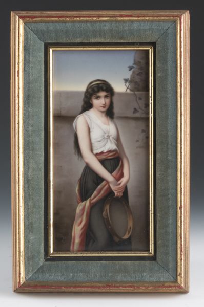 German painted porcelain plaque