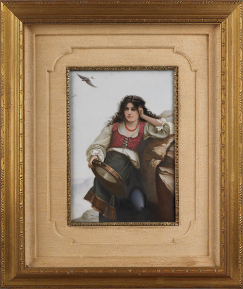 German painted porcelain plaque