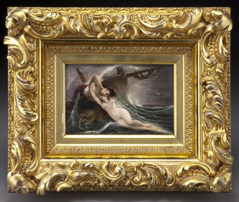 German painted porcelain plaque
