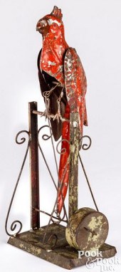 GERMAN PAINTED TIN HAND CRANK