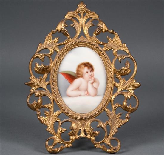 German painted transfer porcelain