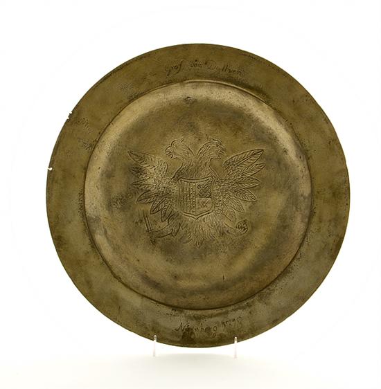 German pewter charger 18th
