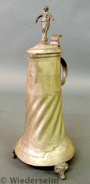 German pewter flagon dated 1733 and