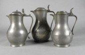 GERMAN PEWTER FLAGONS, 18TH CE