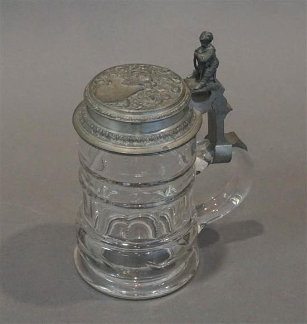GERMAN PEWTER MOUNTED CRYSTAL