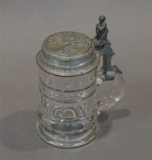 GERMAN PEWTER MOUNTED CRYSTAL