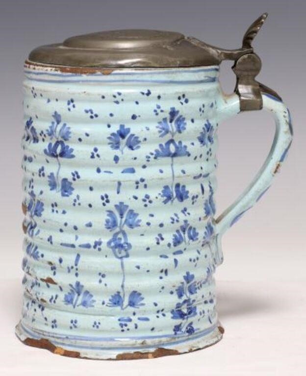 GERMAN PEWTER-MOUNTED EARTHENWARE