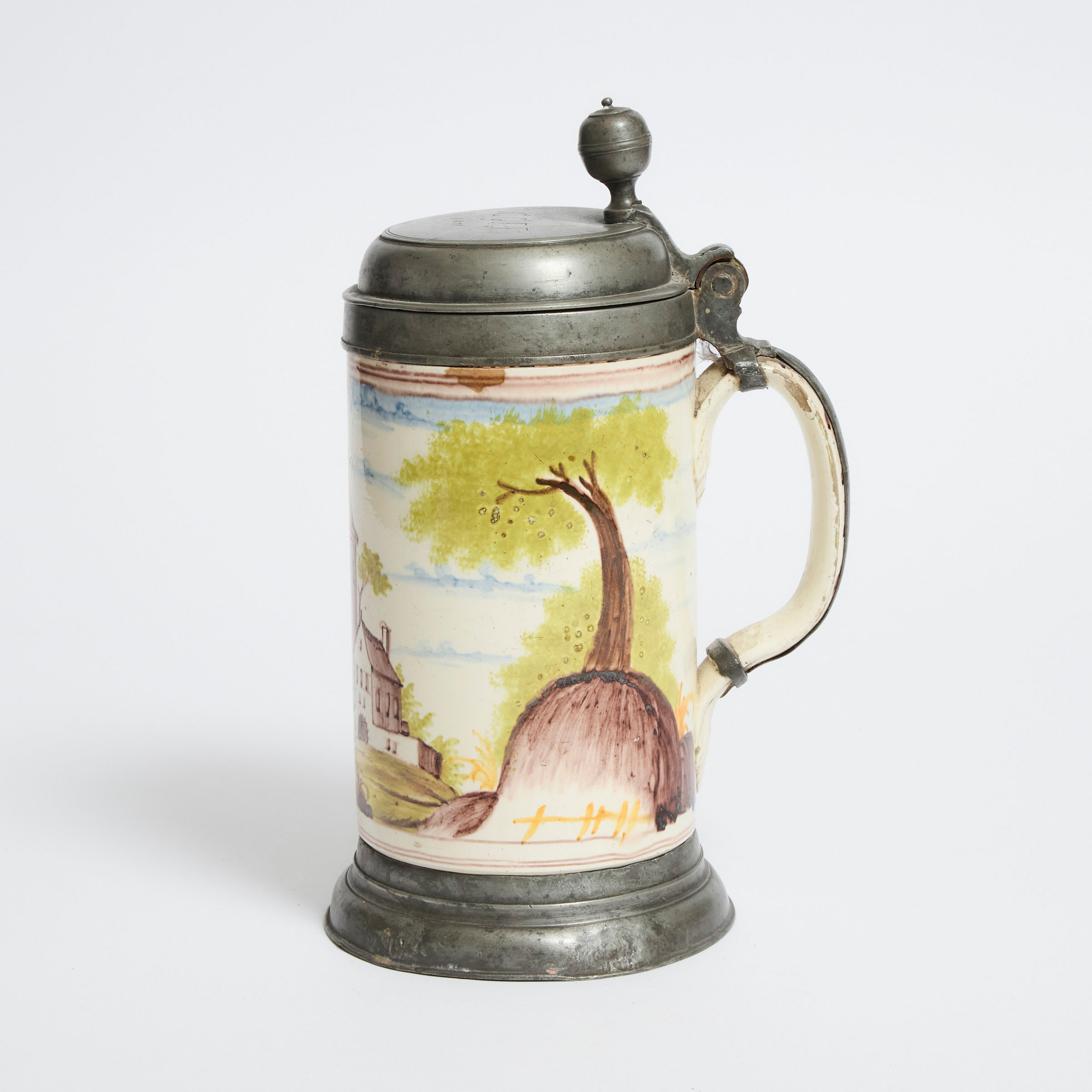 German Pewter Mounted Faience