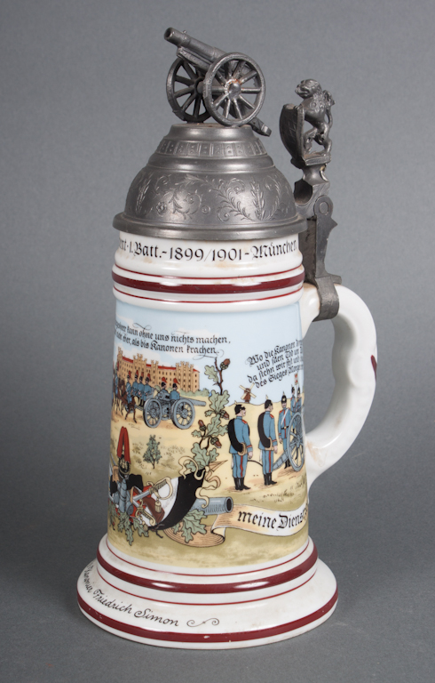 German pewter-mounted lithophane