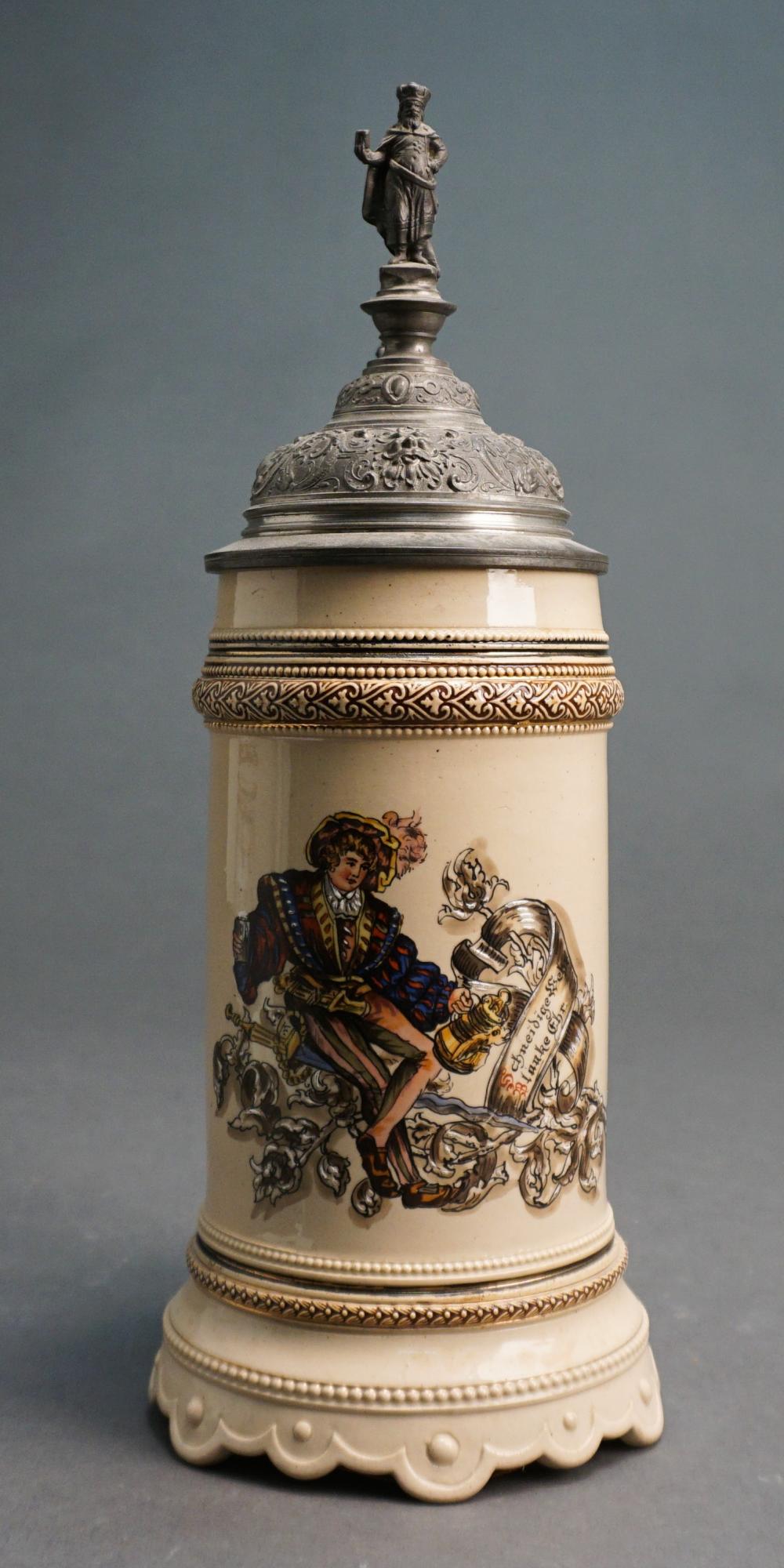 GERMAN PEWTER MOUNTED ONE LITER