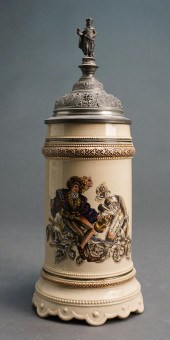 GERMAN PEWTER MOUNTED ONE LITE