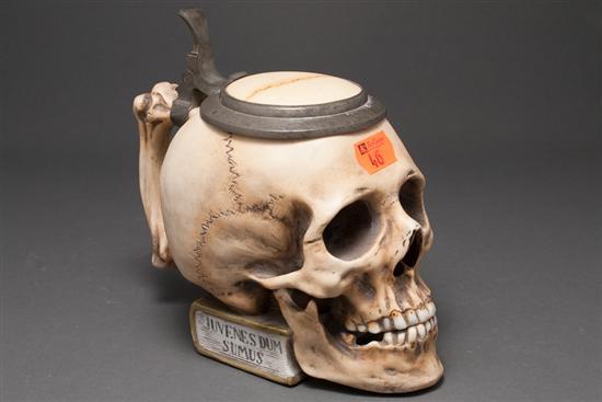 German pewter-mounted painted