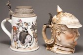 German pewter-mounted porcelai