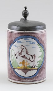 GERMAN PEWTER-MOUNTED STONEWAR