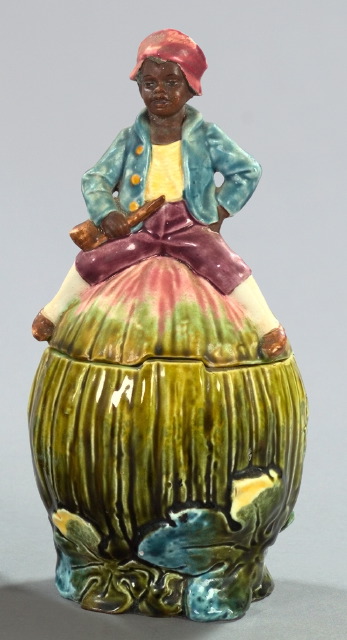 German Polychromed Majolica Covered