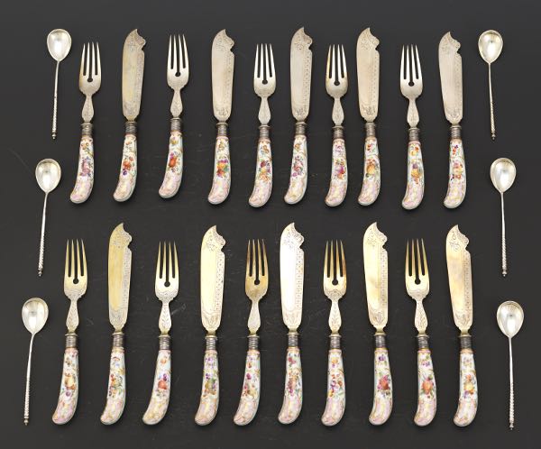 GERMAN PORCELAIN AND SILVER PLATE