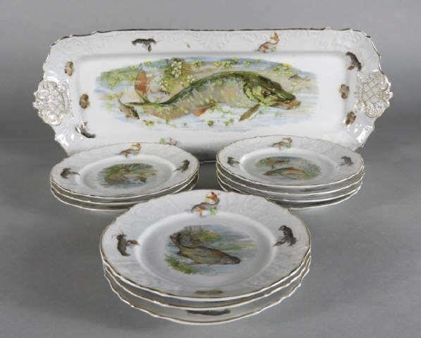 GERMAN PORCELAIN FISH SERVICE, J.