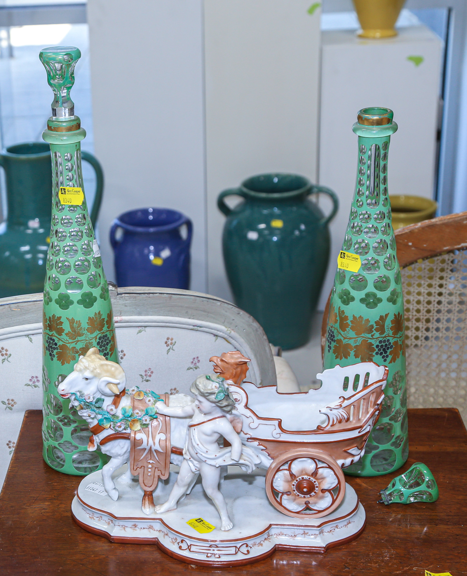 GERMAN PORCELAIN FLOWER VASE & A
