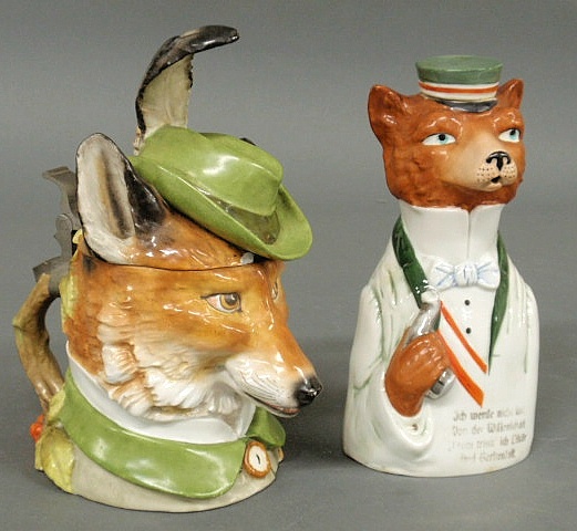 German porcelain fox head mug