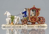 GERMAN PORCELAIN HORSE DRAWN C