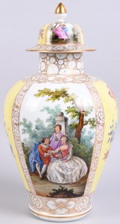 GERMAN PORCELAIN JAR AND COVER