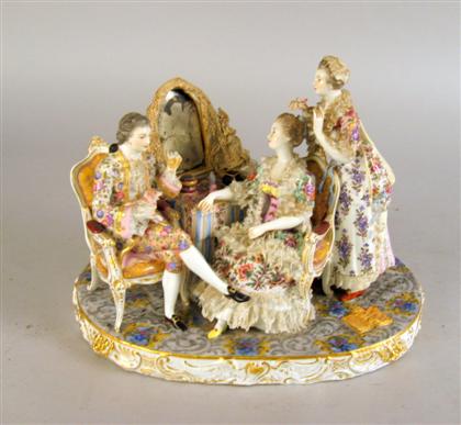 German porcelain lace figure group