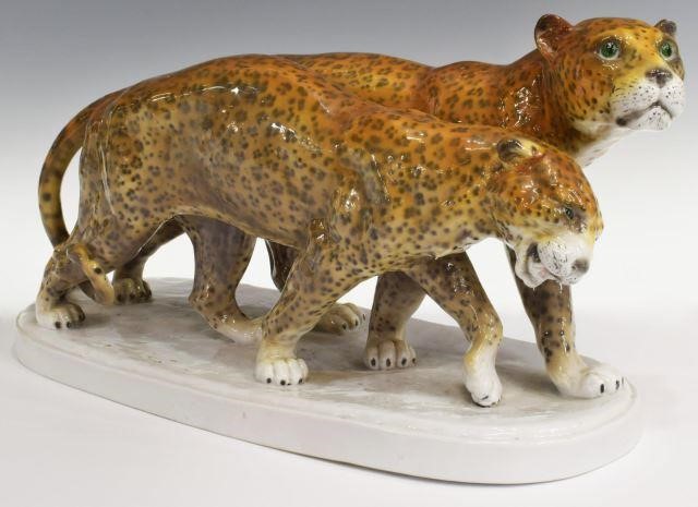 GERMAN PORCELAIN LEOPARD/ JAGUAR