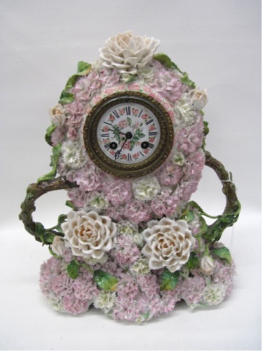 GERMAN PORCELAIN MANTEL CLOCK