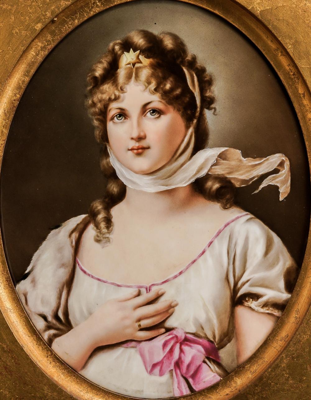 GERMAN PORCELAIN OVAL PORTRAIT