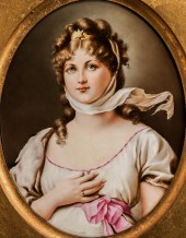 GERMAN PORCELAIN OVAL PORTRAIT