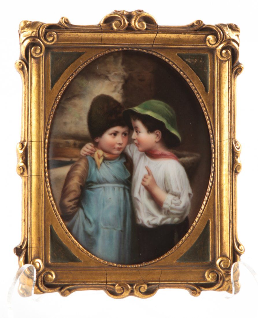 GERMAN PORCELAIN PLAQUE SIGNED