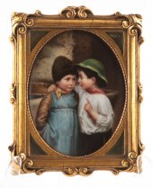 GERMAN PORCELAIN PLAQUE SIGNED