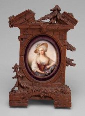 German porcelain plaque, woman