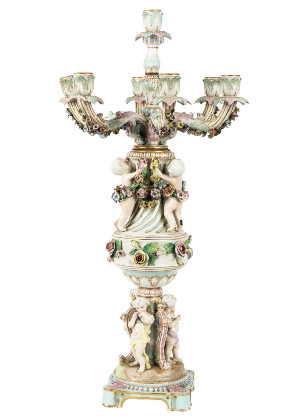 GERMAN PORCELAIN SEVEN-LIGHT
