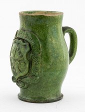 GERMAN POTTERY MUG, 1887 Germa