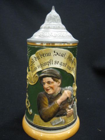 German Pottery Stein bas-relief
