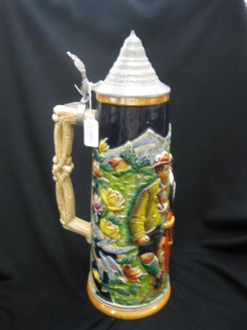 German Pottery Stein bas-relief