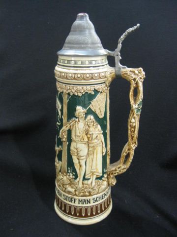 German Pottery Stein bas-relief