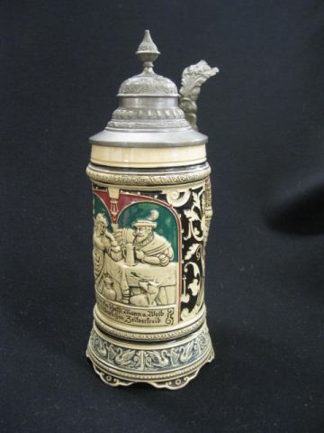 German Pottery Stein bas-relief